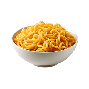 bowl of cooked noodles on transparent background png