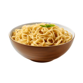 bowl of cooked noodles on transparent background png