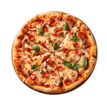 Pepperoni pizza on transparent background png