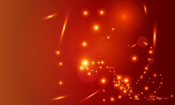 Blurred bokeh light on dark red background. vector
