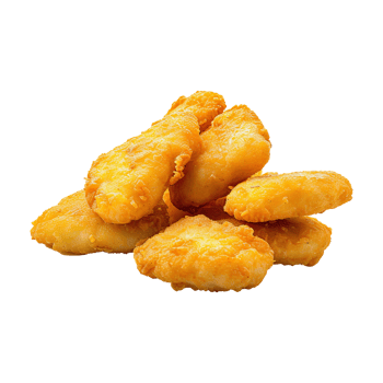 Set of delicious chicken nugget on transparent background. png