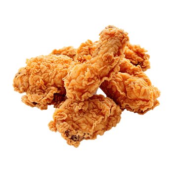 Fresh delicious fried chicken set on transparent background. png