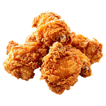 Fresh delicious fried chicken set on transparent background. png