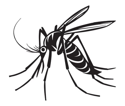 Mosquito Silhouette art illustration vector