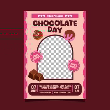 World chocolate day flyer or poster template design vector