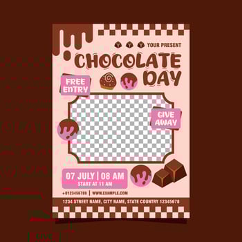 World chocolate day flyer or poster template design vector