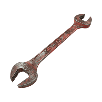 Spanner With Silver Metal Body on Transparent Background png