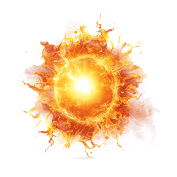 Fire in Round Shape on Transparent Background png