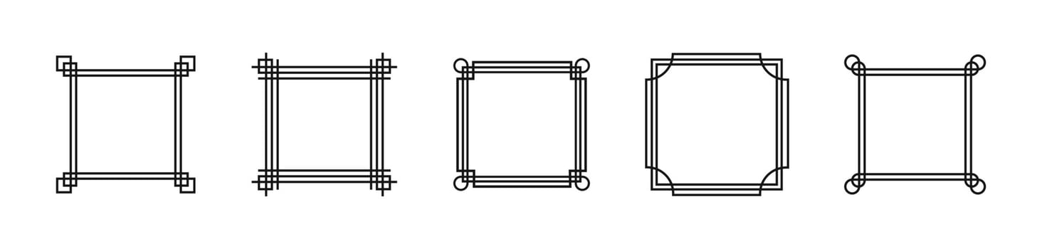 Frame geometric lines set. Asian style frames collection. vector