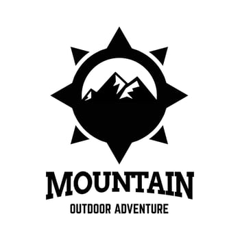 Adventure and outdoor vintage logo template, badge or emblem style. Mountain logo design template. vector