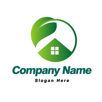 nature herbal house logo template vector