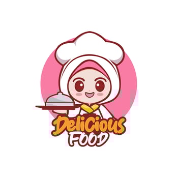 women chef mascot logo vector