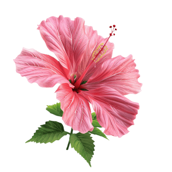 Elegant Pink Hibiscus Flower On transparent background. png