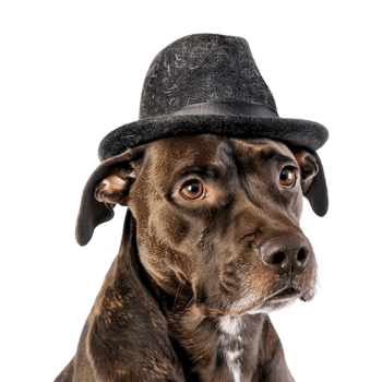 Dog Wearing Hat Summer Season on Transparent Background png