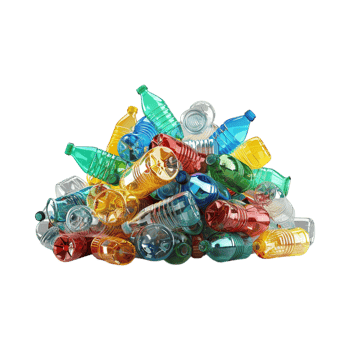 Waste Plastic Bottles Garbage on Transparent Background png