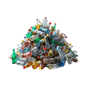 Waste Plastic Bottles Garbage on Transparent Background png