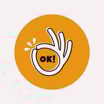Ok hand gesture sign design illustration vector