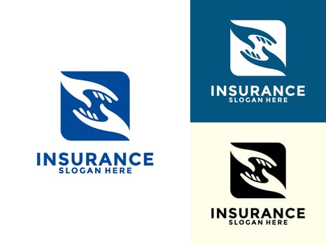 Life insurance Logo Design , Care And Protection Insurance Logo Icon Template vector
