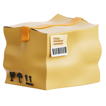 Broken Package 3d Illustration png