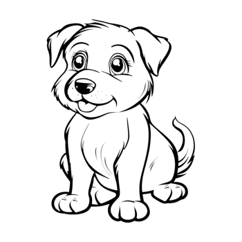 Cute Dog Sketch Art on Transparent Background png