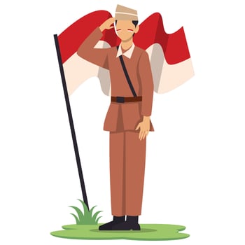 Indonesia Independence Day Character Illustration vector