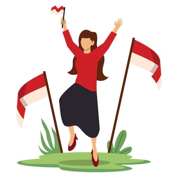 Indonesia Independence Day Character Illustration vector