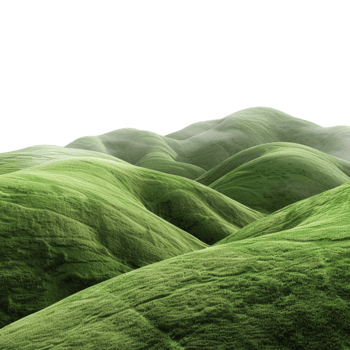 Green Land Footer landscape on Transparent Background png