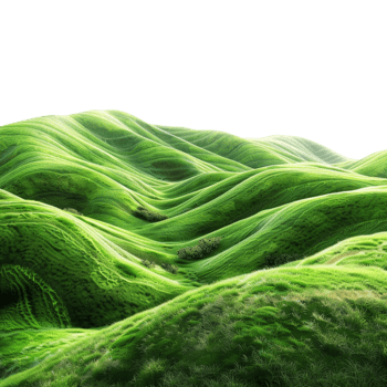 Green Land Footer landscape on Transparent Background png