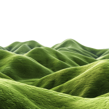 Green Land Footer landscape on Transparent Background png