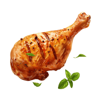 Fried Chicken Leg Piece on Transparent Background png