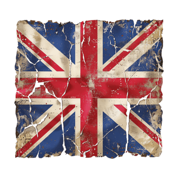 Grunge United Kingdom Flag on Transparent Background png