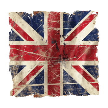 Grunge United Kingdom Flag on Transparent Background png