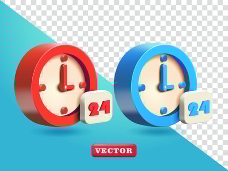 24 Hours Service, 3d. Suitable for business and design elements vector
