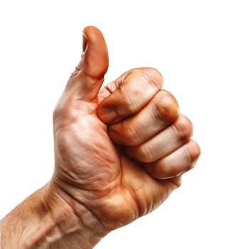 Thumbs Up Hand on Transparent Background png