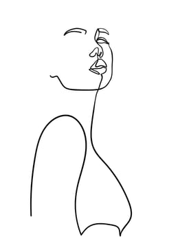 One line drawing face and body woman. Modern minimalism art. vector