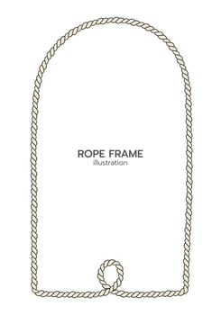 Rope border and frame. lasso twisted and crisscrossed until a rectangle. vector