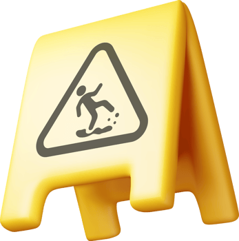 3d icon of plastic wet floor sign png
