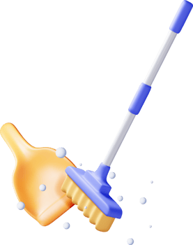 3d cleaning time or service concept png