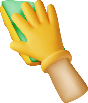 3D hand in gloves with sponge png
