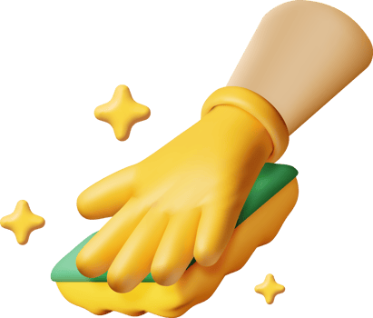 3D hand in gloves with sponge png