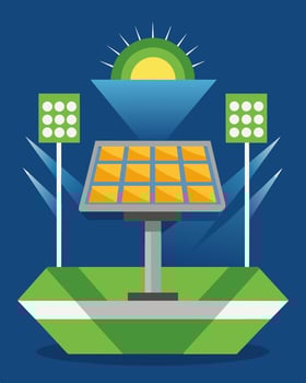 The solarpowered stadium lights were a clear testament to the power of innovation and showcased the potential for renewable energy to be used in all aspects of modern life. vector