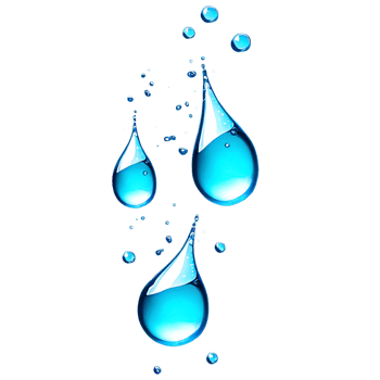 Abstract drop water paint strokes and ink drops in aqua watercolor on transparent background. png