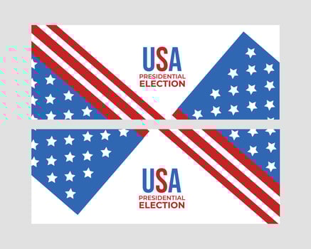 US presidential election banner design . vector