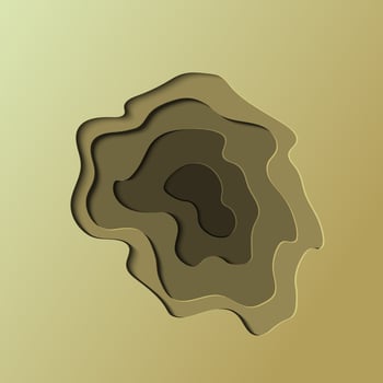 banners with 3D abstract background with brown paper cut waves. vector