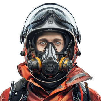 Firefighter Person on Transparent Background png