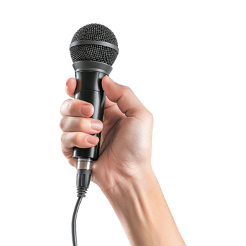 Mic in Hand on Transparent Background png