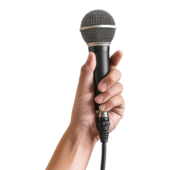 Mic in Hand on Transparent Background png