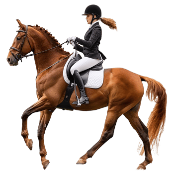 Women riding a horse isolated on transparent background png