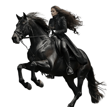 Women riding a horse isolated on transparent background png