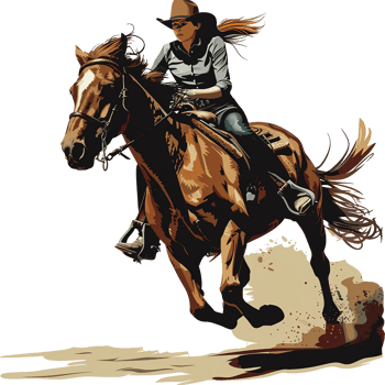 Women riding a horse isolated on transparent background png